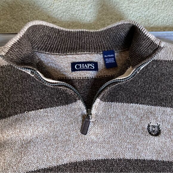 CHAPS By RALPH LAUREN Mens 100% Cotton 1/4 ZIP Pullover Sweater size XL - Picture 9 of 11